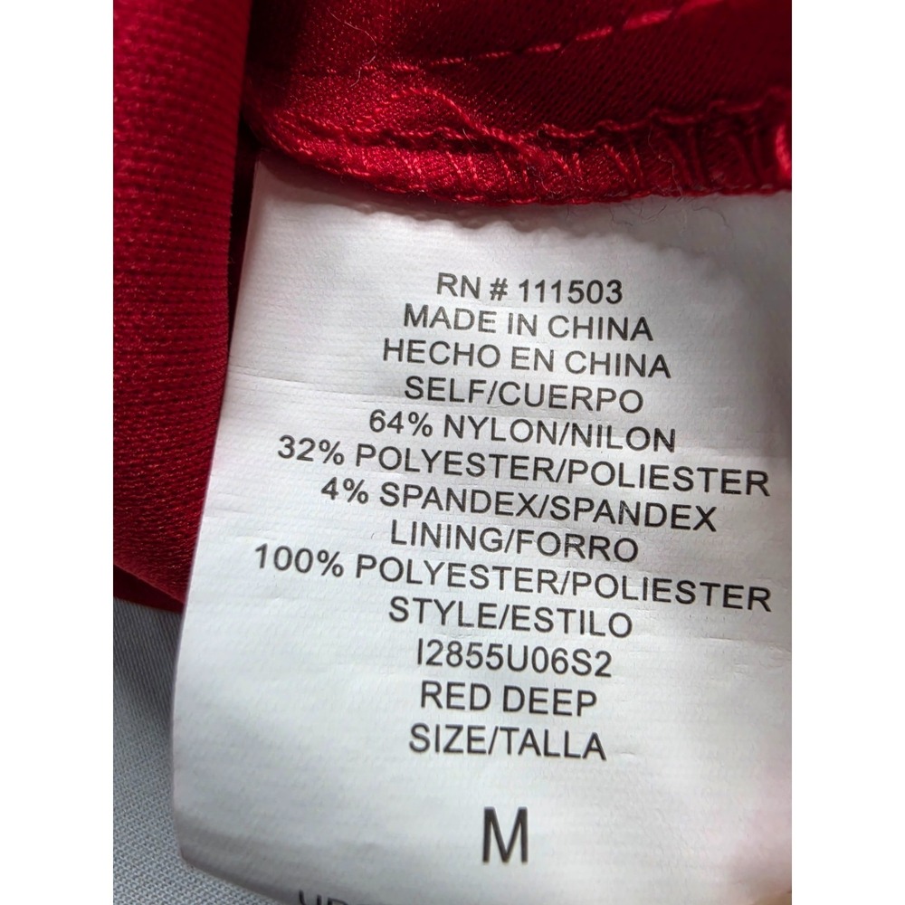 Lily Rose Fit & Flare Dress Women's M Red Floral Sweetheart Neck Spaghetti Strap - Picture 6 of 7